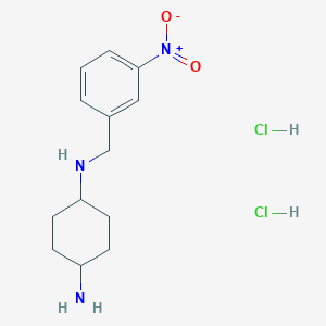 molecular formula C13H21Cl2N3O2 B2554570 (1R*,4R*)-N1-(3-硝基苄基)环己烷-1,4-二胺二盐酸盐 CAS No. 1286265-16-4