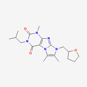 molecular formula C19H27N5O3 B2554586 4,7,8-Trimethyl-2-(2-methylpropyl)-6-(oxolan-2-ylmethyl)purino[7,8-a]imidazole-1,3-dione CAS No. 896310-56-8