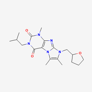 molecular formula C19H27N5O3 B2554586 4,7,8-三甲基-2-(2-甲基丙基)-6-(氧杂环丁烷-2-基甲基)嘌呤[7,8-a]咪唑-1,3-二酮 CAS No. 896310-56-8