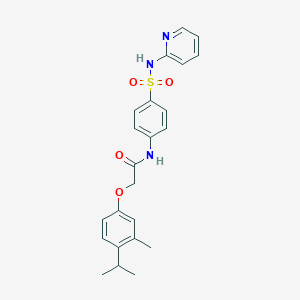 molecular formula C23H25N3O4S B255459 2-[3-methyl-4-(propan-2-yl)phenoxy]-N-[4-(pyridin-2-ylsulfamoyl)phenyl]acetamide 