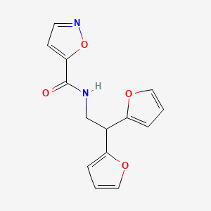 N-(2,2-di(furan-2-yl)ethyl)isoxazole-5-carboxamide