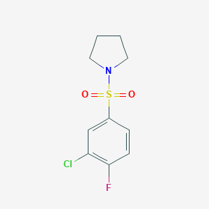 molecular formula C10H11ClFNO2S B255461 1-[(3-Chloro-4-fluorophenyl)sulfonyl]pyrrolidine 