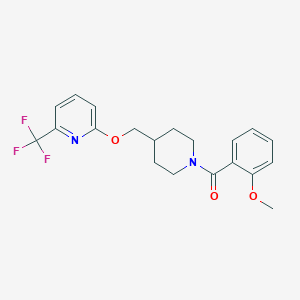 molecular formula C20H21F3N2O3 B2554612 (2-Methoxyphenyl)-[4-[[6-(trifluoromethyl)pyridin-2-yl]oxymethyl]piperidin-1-yl]methanone CAS No. 2320211-59-2