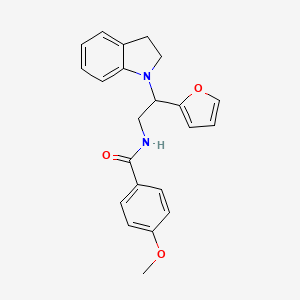 N-(2-(furan-2-yl)-2-(indolin-1-yl)ethyl)-4-methoxybenzamide