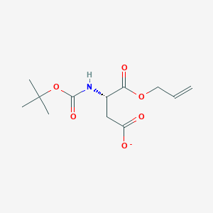 molecular formula C12H19NO6 B2554620 L-天冬氨酸，N-[(1,1-二甲基乙氧基)羰基]-, 1-(2-丙烯基)酯 CAS No. 88224-27-5