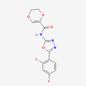 N-(5-(2,4-difluorophenyl)-1,3,4-oxadiazol-2-yl)-5,6-dihydro-1,4-dioxine-2-carboxamide