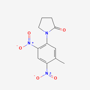 molecular formula C11H11N3O5 B2554626 1-(5-Methyl-2,4-dinitrophenyl)pyrrolidin-2-one CAS No. 650594-28-8
