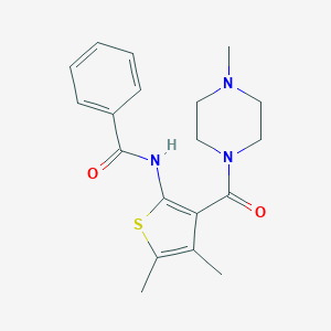 molecular formula C19H23N3O2S B255463 N-{4,5-dimethyl-3-[(4-methyl-1-piperazinyl)carbonyl]-2-thienyl}benzamide 