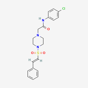 molecular formula C20H22ClN3O3S B2554633 N-(4-chlorophenyl)-2-[4-[(E)-2-phenylethenyl]sulfonylpiperazin-1-yl]acetamide CAS No. 1241688-03-8