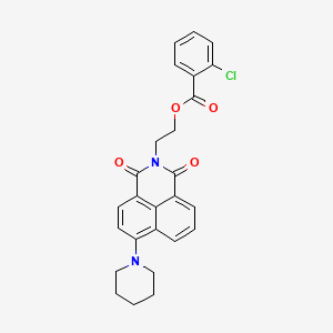 2-(1,3-dioxo-6-(piperidin-1-yl)-1H-benzo[de]isoquinolin-2(3H)-yl)ethyl 2-chlorobenzoate