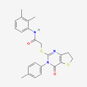 molecular formula C23H23N3O2S2 B2554638 N-(2,3-dimethylphenyl)-2-{[3-(4-methylphenyl)-4-oxo-3H,4H,6H,7H-thieno[3,2-d]pyrimidin-2-yl]sulfanyl}acetamide CAS No. 686771-38-0