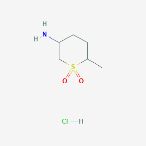 molecular formula C6H14ClNO2S B2554639 5-Amino-2-methyl-1lambda6-thiane-1,1-dione hydrochloride CAS No. 1955539-97-5