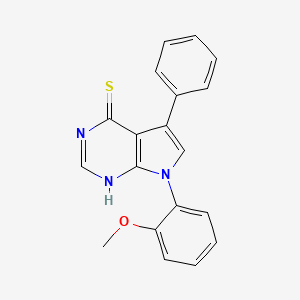 molecular formula C19H15N3OS B2554642 7-(2-甲氧基苯基)-5-苯基-7H-吡咯并[2,3-d]嘧啶-4-硫醇 CAS No. 890091-05-1