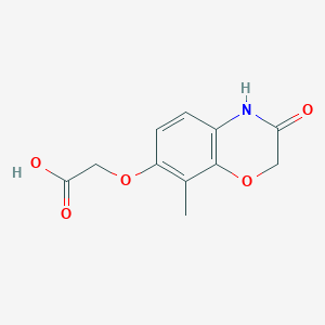 molecular formula C11H11NO5 B2554644 [(8-Methyl-3-oxo-3,4-dihydro-2H-1,4-benzoxazin-7-yl)oxy]acetic acid CAS No. 2270906-74-4