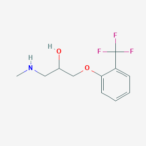 molecular formula C11H14F3NO2 B2554667 {2-Hydroxy-3-[2-(trifluoromethyl)phenoxy]propyl}(methyl)amine CAS No. 1019477-18-9