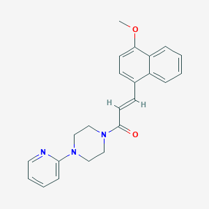molecular formula C23H23N3O2 B2554668 3-(4-Methoxy-1-naphthyl)-1-[4-(2-pyridinyl)piperazino]-2-propen-1-one CAS No. 882079-52-9