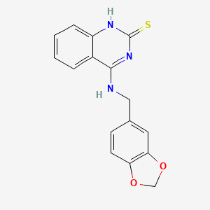 molecular formula C16H13N3O2S B2554673 4-(1,3-benzodioxol-5-ylmethylamino)-1H-quinazoline-2-thione CAS No. 440322-35-0