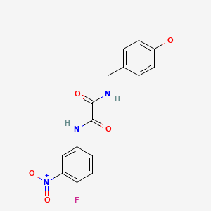 molecular formula C16H14FN3O5 B2554677 N1-(4-氟-3-硝基苯基)-N2-(4-甲氧基苄基)草酰胺 CAS No. 899743-98-7