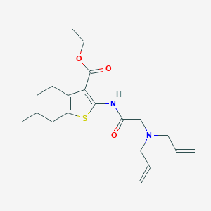 molecular formula C20H28N2O3S B255468 Ethyl 2-{[(diallylamino)acetyl]amino}-6-methyl-4,5,6,7-tetrahydro-1-benzothiophene-3-carboxylate 