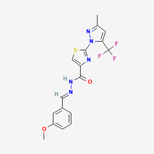 N'-[(E)-(3-methoxyphenyl)methylidene]-2-[3-methyl-5-(trifluoromethyl)-1H-pyrazol-1-yl]-1,3-thiazole-4-carbohydrazide