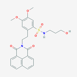 molecular formula C25H26N2O7S B2554693 2-[2-(1,3-二氧代-1H-苯并[de]异喹啉-2(3H)-基)乙基]-N-(3-羟丙基)-4,5-二甲氧基苯磺酰胺 CAS No. 433699-69-5