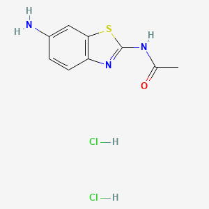 molecular formula C9H11Cl2N3OS B2554698 N-(6-amino-1,3-benzothiazol-2-yl)acetamide dihydrochloride CAS No. 1171906-92-5