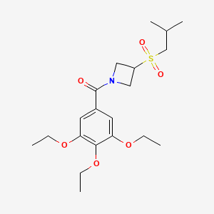 molecular formula C20H31NO6S B2554699 (3-(Isobutylsulfonyl)azetidin-1-yl)(3,4,5-triethoxyphenyl)methanone CAS No. 1797846-72-0