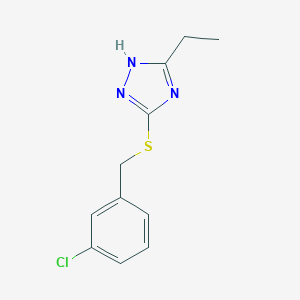 molecular formula C11H12ClN3S B255470 3-[(3-chlorobenzyl)sulfanyl]-5-ethyl-4H-1,2,4-triazole 