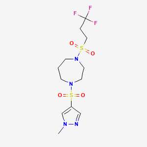 1-((1-methyl-1H-pyrazol-4-yl)sulfonyl)-4-((3,3,3-trifluoropropyl)sulfonyl)-1,4-diazepane