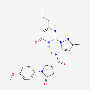 1-(4-methoxyphenyl)-N-(3-methyl-1-(6-oxo-4-propyl-1,6-dihydropyrimidin-2-yl)-1H-pyrazol-5-yl)-5-oxopyrrolidine-3-carboxamide