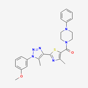 (2-(1-(3-methoxyphenyl)-5-methyl-1H-1,2,3-triazol-4-yl)-4-methylthiazol-5-yl)(4-phenylpiperazin-1-yl)methanone
