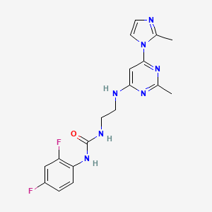 1-(2,4-difluorophenyl)-3-(2-((2-methyl-6-(2-methyl-1H-imidazol-1-yl)pyrimidin-4-yl)amino)ethyl)urea