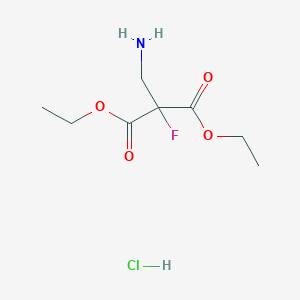 Diethyl 2-(aminomethyl)-2-fluoropropanedioate;hydrochloride