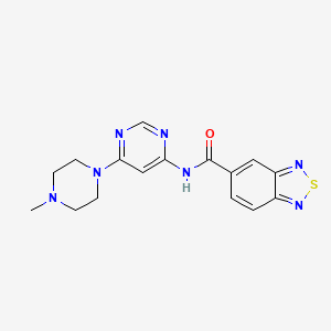 molecular formula C16H17N7OS B2554734 N-(6-(4-methylpiperazin-1-yl)pyrimidin-4-yl)benzo[c][1,2,5]thiadiazole-5-carboxamide CAS No. 1396869-36-5