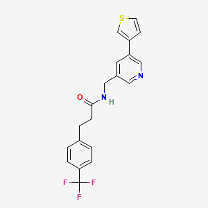 N-((5-(thiophen-3-yl)pyridin-3-yl)methyl)-3-(4-(trifluoromethyl)phenyl)propanamide