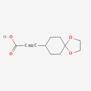 molecular formula C11H14O4 B2554737 3-(1,4-二氧杂螺[4.5]癸-8-基)丙-2-炔酸 CAS No. 2247102-20-9