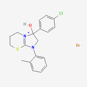 3-(4-chlorophenyl)-3-hydroxy-1-(o-tolyl)-3,5,6,7-tetrahydro-2H-imidazo[2,1-b][1,3]thiazin-1-ium bromide