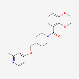 molecular formula C21H24N2O4 B2554752 2,3-Dihydro-1,4-benzodioxin-5-yl-[4-[(2-methylpyridin-4-yl)oxymethyl]piperidin-1-yl]methanone CAS No. 2379974-81-7