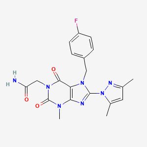 2-[8-(3,5-dimethyl-1H-pyrazol-1-yl)-7-[(4-fluorophenyl)methyl]-3-methyl-2,6-dioxo-2,3,6,7-tetrahydro-1H-purin-1-yl]acetamide
