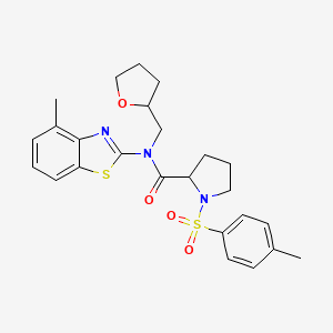 N-(4-methylbenzo[d]thiazol-2-yl)-N-((tetrahydrofuran-2-yl)methyl)-1-tosylpyrrolidine-2-carboxamide