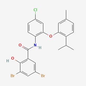 3,5-dibromo-N-{4-chloro-2-[5-methyl-2-(propan-2-yl)phenoxy]phenyl}-2-hydroxybenzamide