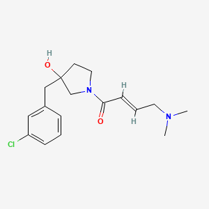(E)-1-[3-[(3-Chlorophenyl)methyl]-3-hydroxypyrrolidin-1-yl]-4-(dimethylamino)but-2-en-1-one