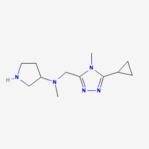 molecular formula C12H21N5 B2554770 N-[(5-cyclopropyl-4-methyl-4H-1,2,4-triazol-3-yl)methyl]-N-methylpyrrolidin-3-amine CAS No. 1423033-84-4