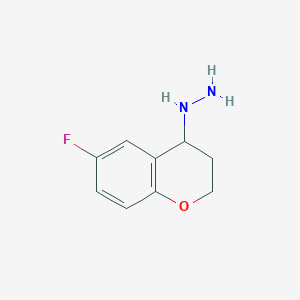 molecular formula C9H11FN2O B2554772 (6-Fluoro-3,4-dihydro-2H-chromen-4-yl)hydrazine CAS No. 1314973-47-1
