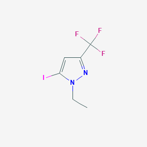 molecular formula C6H6F3IN2 B2554774 1-Ethyl-5-iodo-3-(trifluoromethyl)-1H-pyrazole CAS No. 1823783-69-2