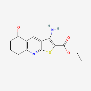 molecular formula C14H14N2O3S B2554775 3-Amino-5-oxo-5,6,7,8-tétrahydrothieno[2,3-b]quinoléine-2-carboxylate d'éthyle CAS No. 401937-63-1