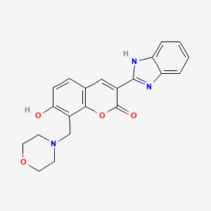 molecular formula C21H19N3O4 B2554777 3-(1H-苯并咪唑-2-基)-7-羟基-8-(吗啉-4-基甲基)-2H-色烯-2-酮 CAS No. 301308-66-7