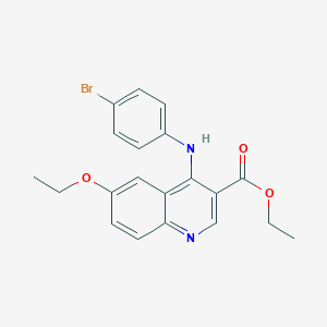 molecular formula C20H19BrN2O3 B255478 Ethyl 4-(4-bromoanilino)-6-ethoxyquinoline-3-carboxylate 