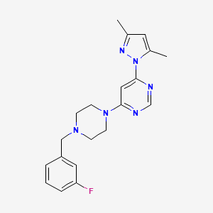 4-(3,5-dimethyl-1H-pyrazol-1-yl)-6-{4-[(3-fluorophenyl)methyl]piperazin-1-yl}pyrimidine