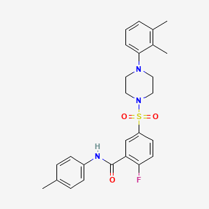 5-[4-(2,3-dimethylphenyl)piperazin-1-yl]sulfonyl-2-fluoro-N-(4-methylphenyl)benzamide